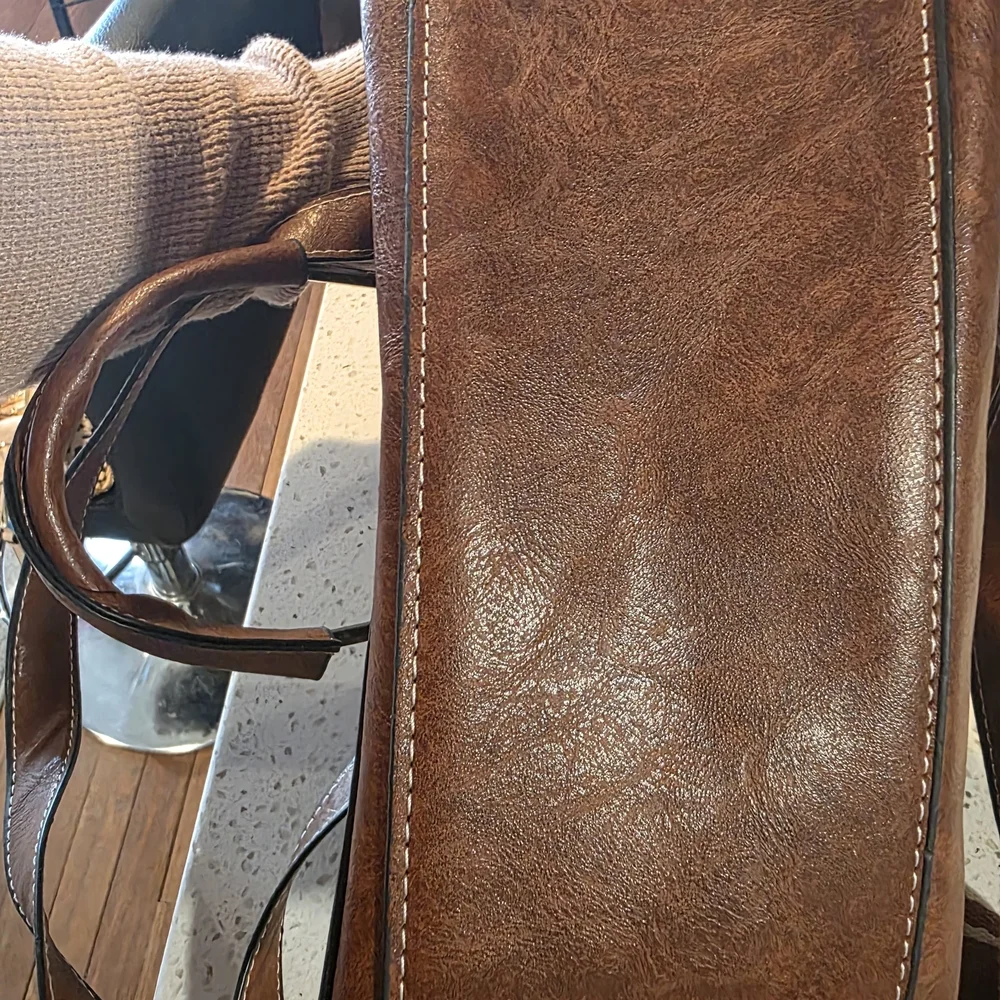 Brown Shoulder Bag with Buckle Detail - Picture 5 of 5